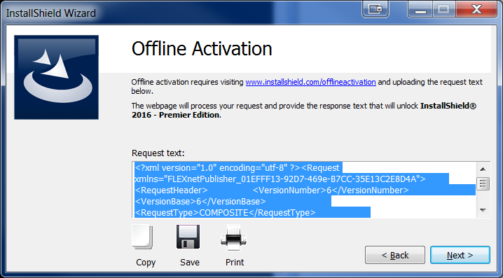 Offline Activation Dialog - New Offline Activation Code Received
